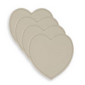 Heart Faux Leather Coaster 4pcs a Set